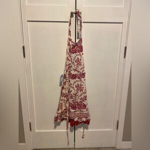 April Cornell Full Apron With Floral Antique Design Ruffled Bottom